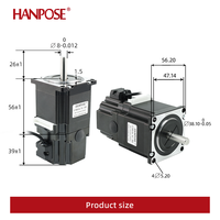 HANPOSE 1.8 °   Moteur à frein à aimant permanent 24V Nema23 57HS56/57HS76-YC-PD Nema23 2.8A 126N.cm