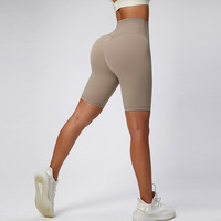 Nouveauté été Short de yoga taille haute effet push-up avec poche discrète, idéal pour la course et le fitness, short cycliste de sport pour femme