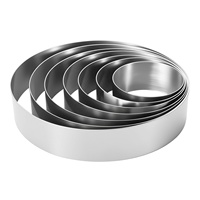 Cercle à gâteau rond en acier inoxydable 304, découpé au laser, 4/5/6/7/8/9/10 pouces, moule à mousse rond, moule à gâteau de 5 cm de haut, épaisseur 1,0 mm