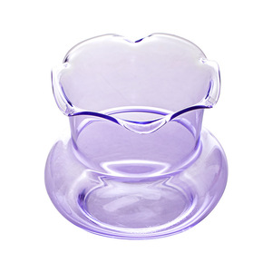 Bol à eau en verre transparent en forme de fleur pour service à thé Kung Fu, usage domestique - Product Image 5