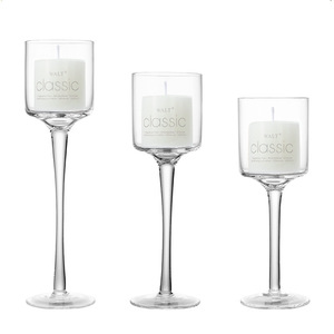 Wholesale Long Stem Tealight Glass Candle Holder for Christmas and Wedding <b>Table</b> Decoration - Product Image 3