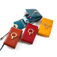 Casing Ponsel Dompet Serat Karbon Desainer HASSION, Tipis, Pintar, Anti-RFID, Tahan Air, Vintage, Bergaya, Kancing, Tali Tunggal