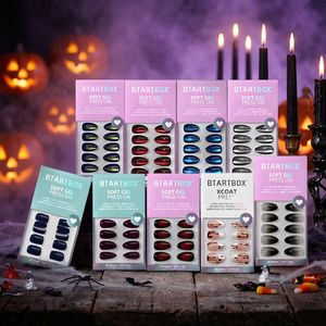 BTARTBOX Faux Ongles de Luxe de Haute Qualité en Gros, Kit d'Ongles Artificiels à Presser Effet Œil de Chat Gothique pour Halloween avec Colle - Product Image 1