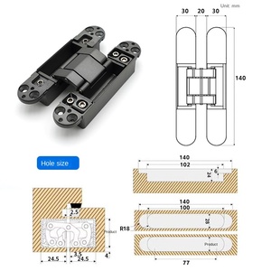 Charnière dissimulée à réglage tridimensionnel pour porte <span class=keywords><strong>coulissante</strong></span> et pliante, connecteur de porte, anti-corrosion, charnière de porte dissimulée pour charges lourdes - Product Image 4