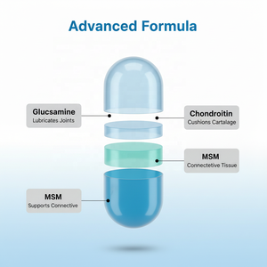 กลูโคซามีน คอนดรอยติน เอ็มเอสเอ็ม แคปซูล สำหรับผู้ใหญ่ ขายส่ง 60 แคปซูล |   อาหารเสริมเพิ่มความหนาแน่นของกระดูกและบำรุงสุขภาพข้อต่อ - Product Image 4