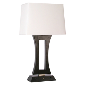 Lámpara de Mesa Doble Moderna para Hotel, Cuerpo de Metal Niquelado, Base de Metal Plateado, Bombilla E26, Alimentación CA, para Vestíbulo de Hotel y Habitaciones - Product Image 4