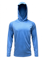Chemise à capuche pour homme personnalisée, 100% polyester, manches longues, protection solaire, pêche, chasse, randonnée, OEM/ODM