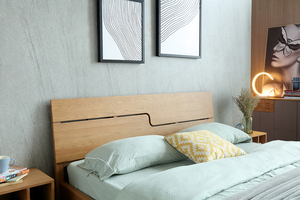 เตียงไม้แอชแบบแข็ง,เตียงคิงไซส์ควีนไซส์โครงเตียงคู่ประกอบง่ายและเงียบทนทานการออกแบบเตียงยืนยาว - Product Image 6