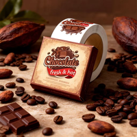 Autocollants personnalisés en vinyle imperméable adhésif pour l'emballage du chocolat et les coupes à crème glacée avec logo