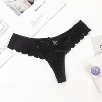 Culotte taille basse en dentelle pour femmes, sous-vêtements Sexy pour femmes, culotte string à dos en T pour adultes, uni teint comme sur la photo
