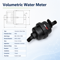 Compteur d'eau froide domestique volumétrique à piston rotatif, corps en laiton ISO 4064, 15 mm, étanche, bleu