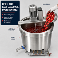 Marmite à soupe électrique industrielle au gaz 100-1000L en acier inoxydable, chaudière à soupe commerciale avec agitateur