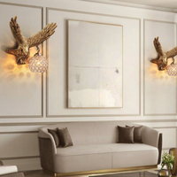 Lampu Dinding Mutiara Elang Motif Kartun Dekoratif Lampu Dinding Latar Belakang Ruang Tamu Lampu Tangga Kantor Bar Lentera Elang Merah