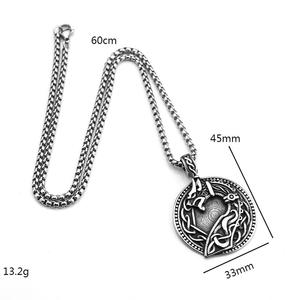 Collar Vikingo con Colgante de Lobo Celta en Acero Inoxidable para Hombre, Diseño Asimétrico, Joyería para Regalo - Product Image 5