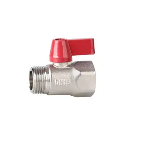 Brass Ball Valve Price Nickel Plated Female Male Brass Mini Ball Valve 1/2"