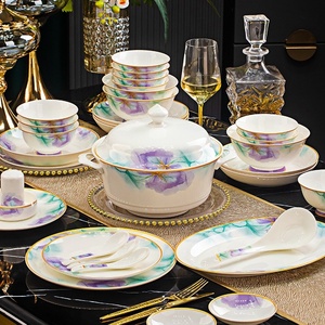 Service de vaisselle en céramique, ensemble de bols et d'assiettes en porcelaine fine pour la maison, vaisselle fournie par l'usine comme articles cadeaux - Product Image 4