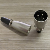 Connecteurs de câble audio XLR mâle 3 broches GTE (isolés en plastique et métal noir) avec bornes Cannon