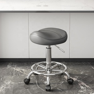 Mobile Adjustable Swivel <b>Bar</b> <b>Stool</b> with Backrest-Comfortable for Manicure Hairdressing Desk/Cash Register Use-Large Worker <b>Stool</b> - Product Image 4