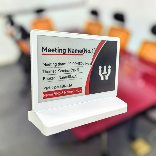 Double Side Display BLE Electronic Table Name Card for Event 7.5 Inch E-ink Nameplate Digital Name Sign for Paperless Conference