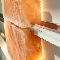 Matériaux de construction pour salle de sauna en sel, briques de sel de l'Himalaya faites à la main, écologiques, avec supports de montage en aluminium inclus pour une installation facile
