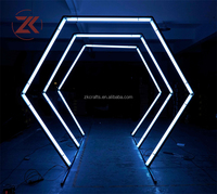 Arche lumineuse LED ZKAI élégante pour entrée de mariage, tunnel lumineux, arche métallique, support de toile de fond lumineux RGB pour fête