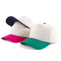 Gorra de Béisbol Personalizada OEM Barata de 5 Paneles, Unisex, Lisa, de Tela de Algodón, Ajustable, con Cierre a Presión, Visera Curva de Dos Tonos
