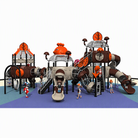 Équipement de terrain de jeu extérieur commercial pour enfants de Guangzhou, ensemble complet d'équipements de terrain de jeu en plastique robuste pour parc