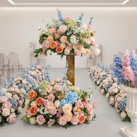 Boules de fleurs artificielles décoratives de luxe en soie de haute qualité, populaires pour les centres de table de mariage