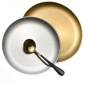 Stainless Steel Serving Platter Dinnerware <b>BBQ</b> <b>Tray</b> Restaurant Plates Dishes Fruit Plates for Wedding Parties Use - Product Image 2