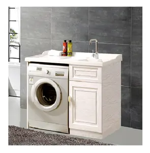 LORY beyaz çamaşır Vanity daire çamaşır makinesi dolabı banyo lavabo dolabı küçük banyo lavabo dolabı