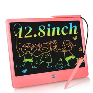 לוח כתיבה LCD לילדים 12.8 אינץ' לוח ציור לוח צבעוני עם פונקציית נעילה מחק למחוק למחזור בית ספר לשימוש חוזר