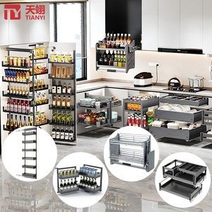 Cestas extraíbles eléctricas TIANYI modernas multifunción para gabinetes de cocina, organizador de aluminio de doble capa - Product Image 1