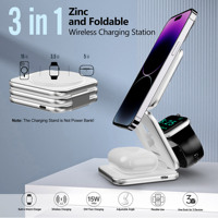 Support de charge sans fil pliable 3-en-1 en alliage de zinc 15W portable avec lampe et logo personnalisé pour téléphone portable à charge rapide magnétique