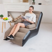 Canapé-lit gonflable en PVC de haute qualité en forme de S, moderne, réglable, pliable, surface floquée pour un confort optimal dans le salon