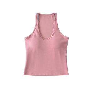 Autunno nuovo Top Slim Fit per ragazze Sexy stile Casual caldo <span class=keywords><strong>con</strong></span> tracolla sottile tinta unita Logo frontale tessuto a maglia - Product Image 4