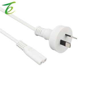 Sekiz karakterli tüp ile iki çekirdekli Australi stdard saf bakır güç kablosu 2 fiş Australi fiş tel düz beyaz güç - Product Image 4