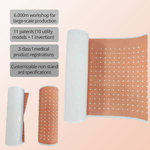 Commercio all'ingrosso della fabbrica 18cm x 5m colore della pelle di primo soccorso intonaco adesivo perforato intonaco per medico - Product Image 1