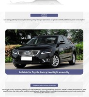 Ensemble de phares LED à trois yeux pour Toyota Camry XV40 09-11 avec lentille de projecteur, feux de jour et clignotants séquentiels