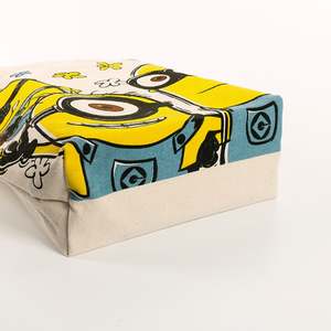 Sac en toile imprimé dessin animé publicité shopping cadeau sac fourre-tout en coton poche avec logo imprimé personnalisé et fermeture éclair - Product Image 5