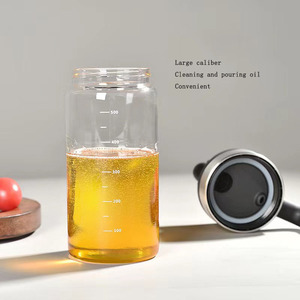 Vetro borosilicato alto 500ml apertura automatica e chiusura bottiglia olio 2 in 1 olio d'oliva - Product Image 4