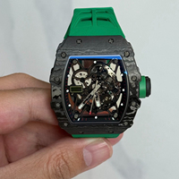 Montre mécanique automatique à tourbillon 3502, boîtier en fibre de carbone, montre pour homme, lumière nocturne, étanche, vente chaude