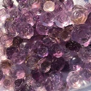 El oyma kristal çiçekler doğal gül kuvars ve ametist kristal çiçek hayat kolye - Product Image 6