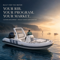 Bateau semi-rigide (RIB) personnalisé avec console de direction, en PVC/HYPALON, fond en V profond pour eaux océaniques - Emballage OEM pour le secteur maritime