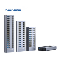 Hub USB 3.1 personnalisable 7 ports en alliage d'aluminium, haute vitesse et transfert de données stable, accessoires PC multiport en stock