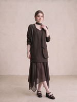 Ensemble 2 pièces Nicecover pour femme : Blazer et robe asymétrique en maille patchwork, tenue élégante pour le bureau et les soirées
