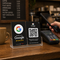 Carte programmable personnalisée avec logo CR80 PVC NFC NTAG213 13,56 MHz, étanche, pour paiement, avec code QR pour les médias sociaux, marque OEM