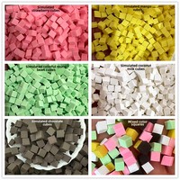 Duolang Kleurrijke Kokosmelk Blok Simulatie Speelgoed Multi-Kleur Acryl Plastic Lucite Kraaltjes Dessert Schaal Accessoires Emulatie