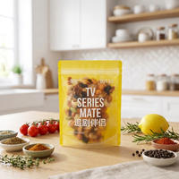 Op maat bedrukte transparante, getinte, hersluitbare staande zipzakken voor noten, snacks en gedroogd fruit