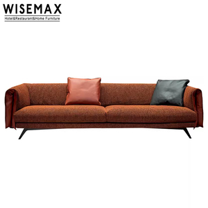 WISEMAX FURNITURE Glamorous Vintage Style Traditional Cotton Linen Elegant Home Stainless Steel Legs <strong>Sponge</strong> <strong>Sofa</strong> <strong>for</strong> Hotel Lobby - Product Image 6