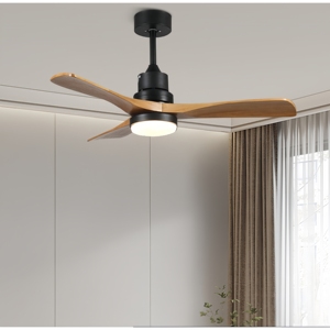 <span class=keywords><strong>Ventilador</strong></span> de <span class=keywords><strong>techo</strong></span> LED con Control remoto de 52 pulgadas nórdico moderno, 3 aspas de madera maciza, Motor Bldc con luz para sala de estar - Product Image 1